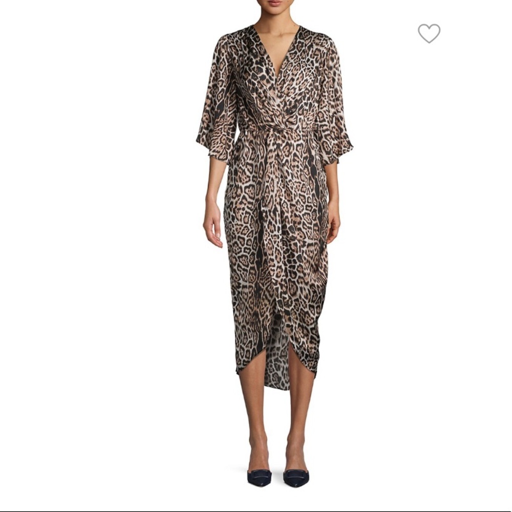 Lucca Cheetah Print Midi Dress. Size Small